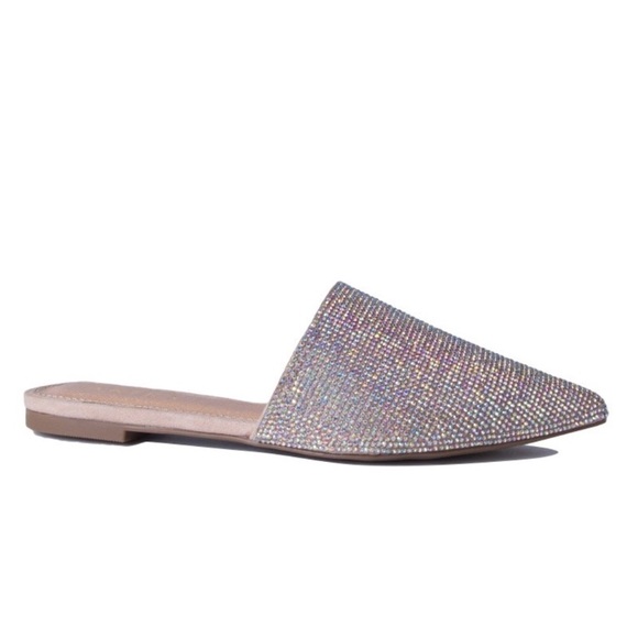🔥New🔥 Rhinestone Pointy Toe Nude Flats. - Picture 7 of 8